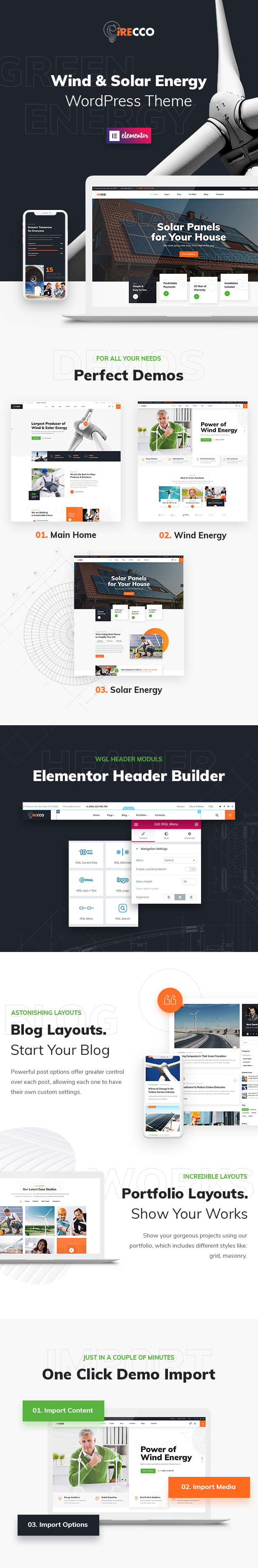 iRecco - Wind & Solar Energy WordPress Theme - 1