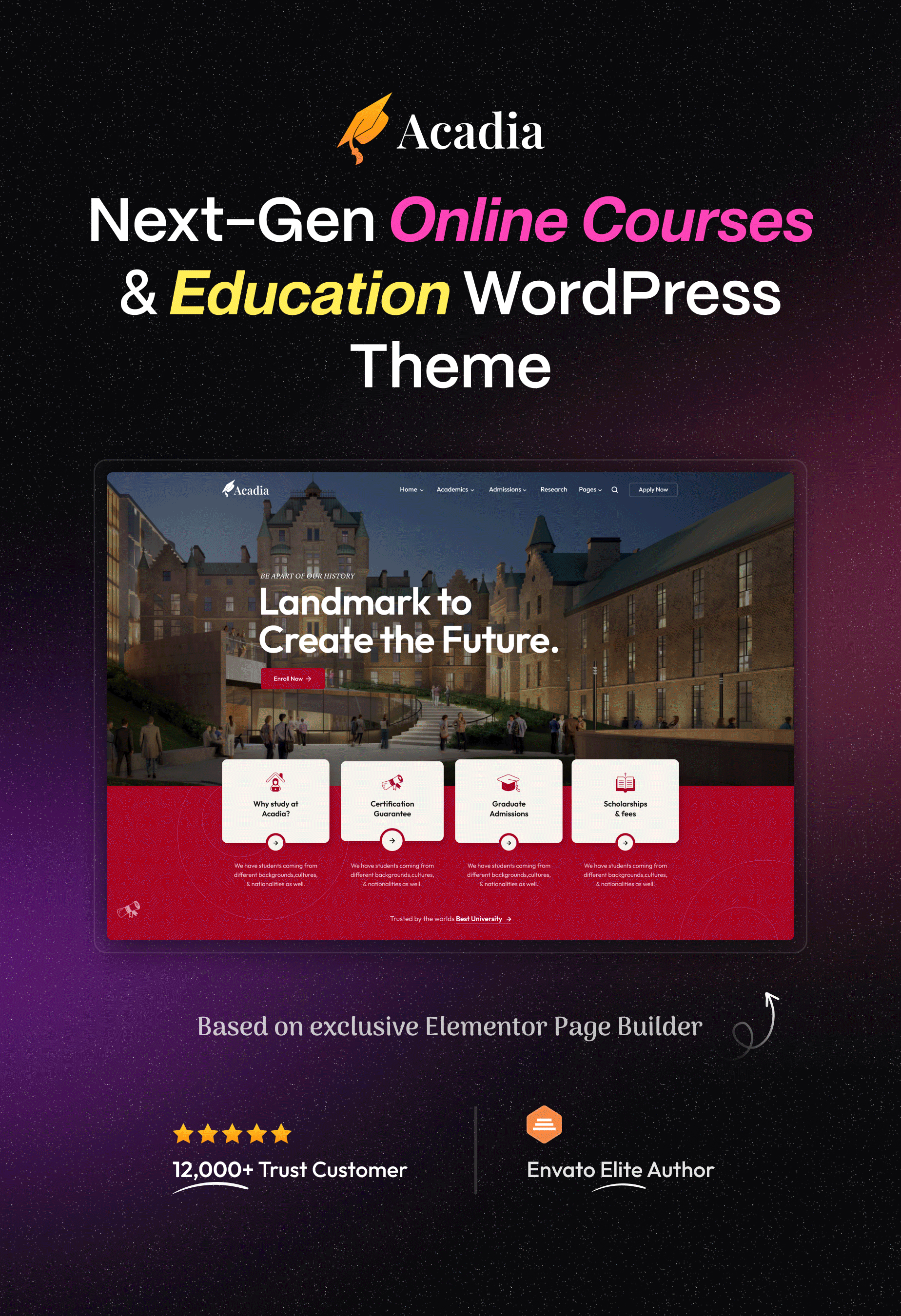 Education WordPress Theme For University & Online Course - Acadia