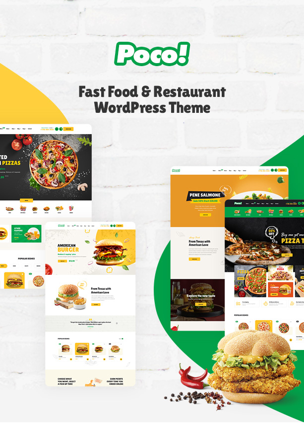 Poco - WordPress тема ресторана быстрого питания