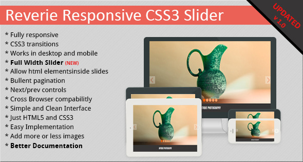 Reverie Responsive CSS3 Slider - CodeCanyon Item for Sale