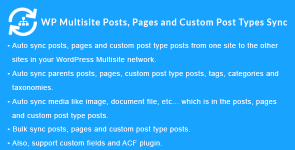 WordPress Multisite Posts, Pages and Custom Post Type Posts Sync