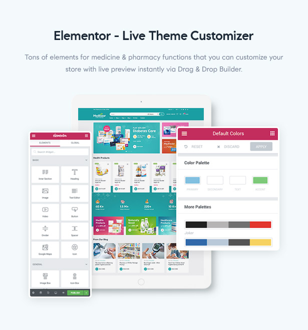 Tema WordPress WooCommerce da Farmácia Medilazar - Elementor Builder