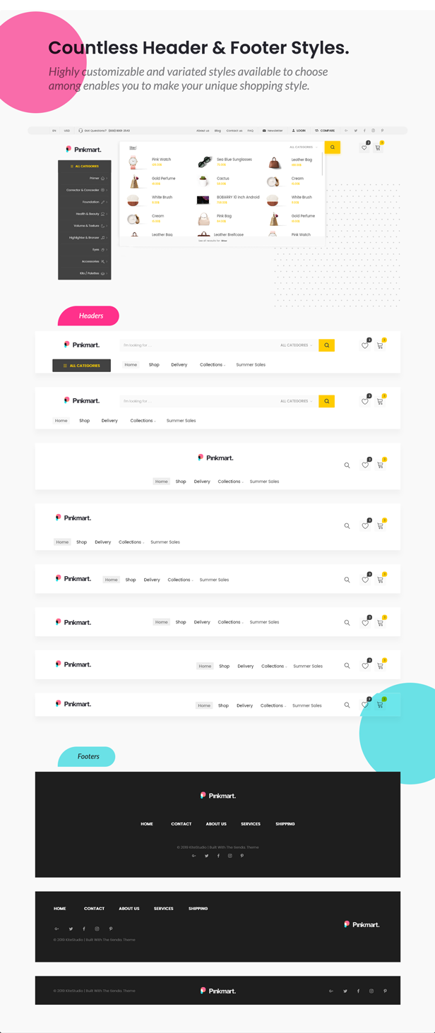 Pinkmart - Tema WordPress WooCommerce - cabeçalho