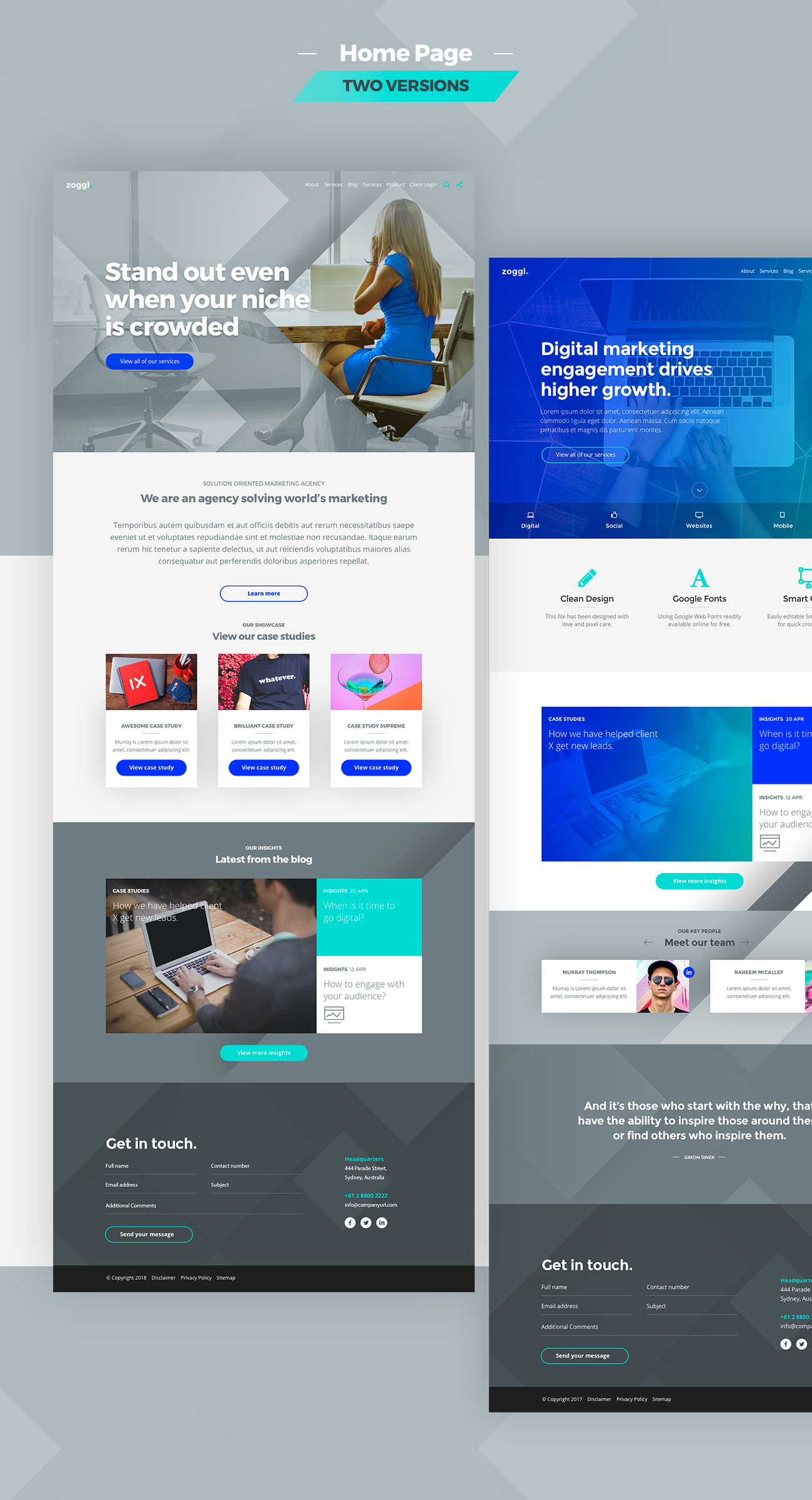 Zoggl - Multi-purpose Website PSD - 2