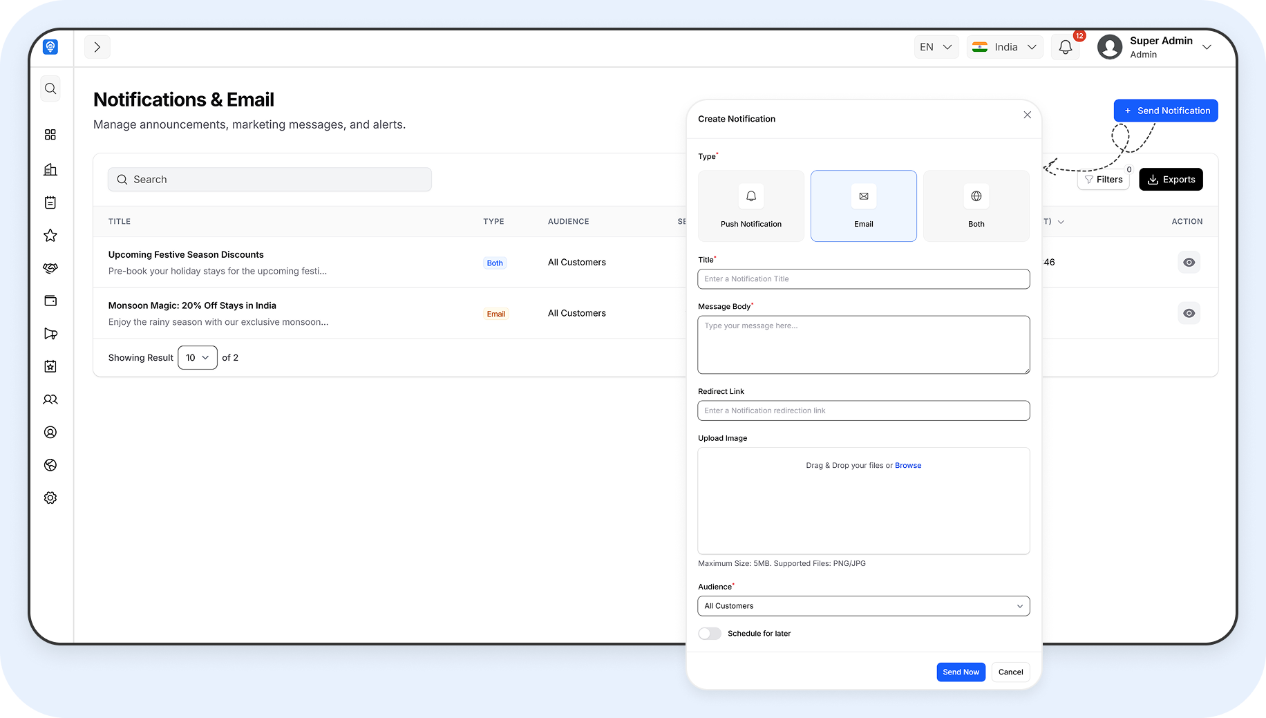 Notifications & Email Marketing