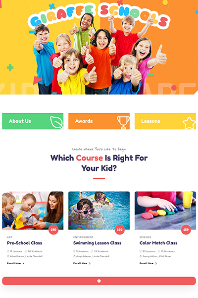 Giraffe - Kindergarten WordPress Theme