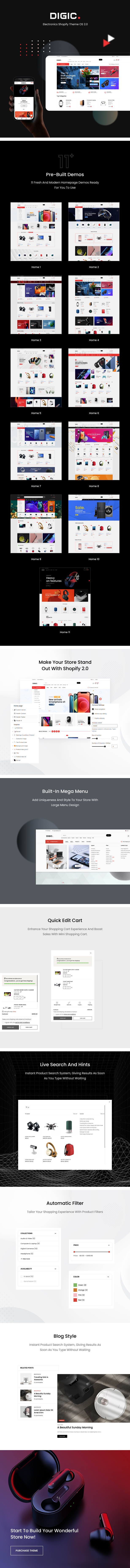 Electronics Store Shopify Theme Digic OS 2.0 Preview