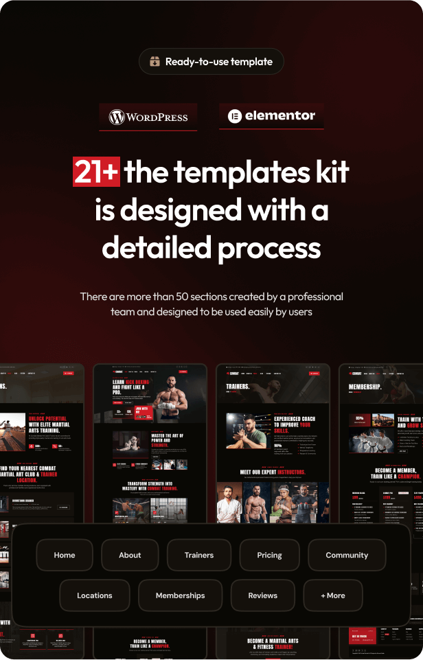 Combat - Martial Arts Club & Trainer Elementor Template Kit - 3