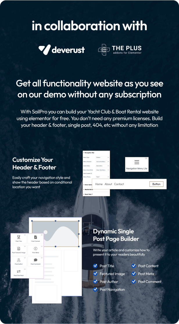 Sailpro - Yacht Club & Boat Rental Elementor Template Kit - 5