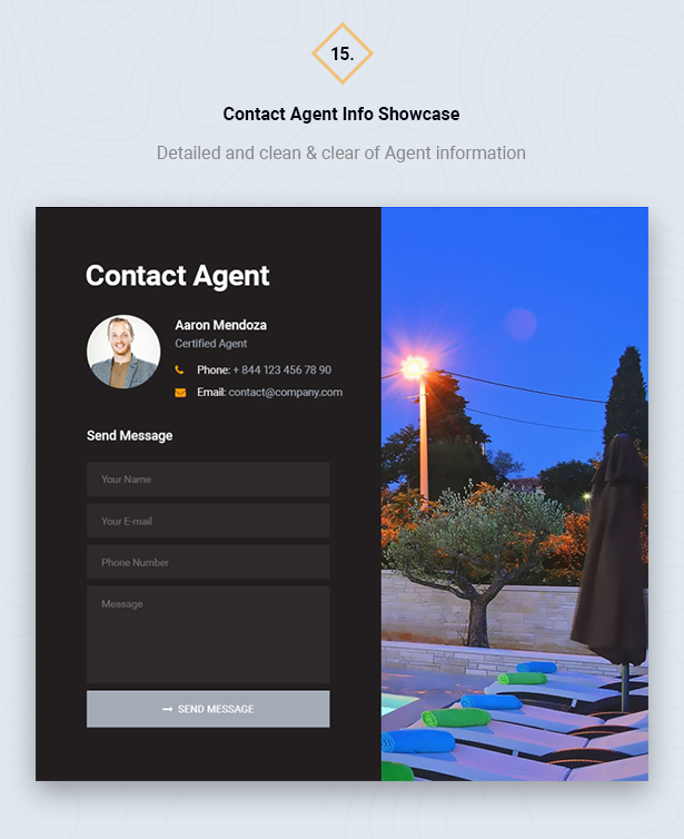 Show Contact Agent Info in HouseSang Single Property WordPress Theme