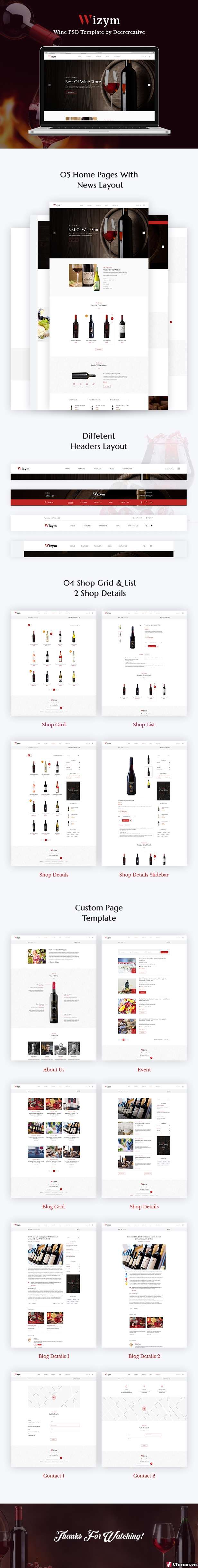 Wizym | Wine & Winery PSD Template - 1