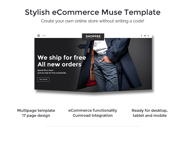 Shoppee - Stylish eCommerce Muse Template - 1