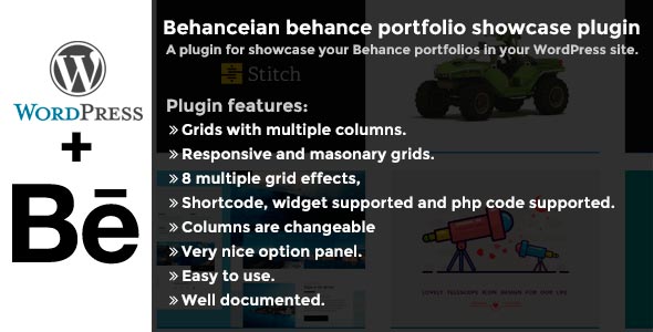 Behanceian behance portfolio showcase plugin