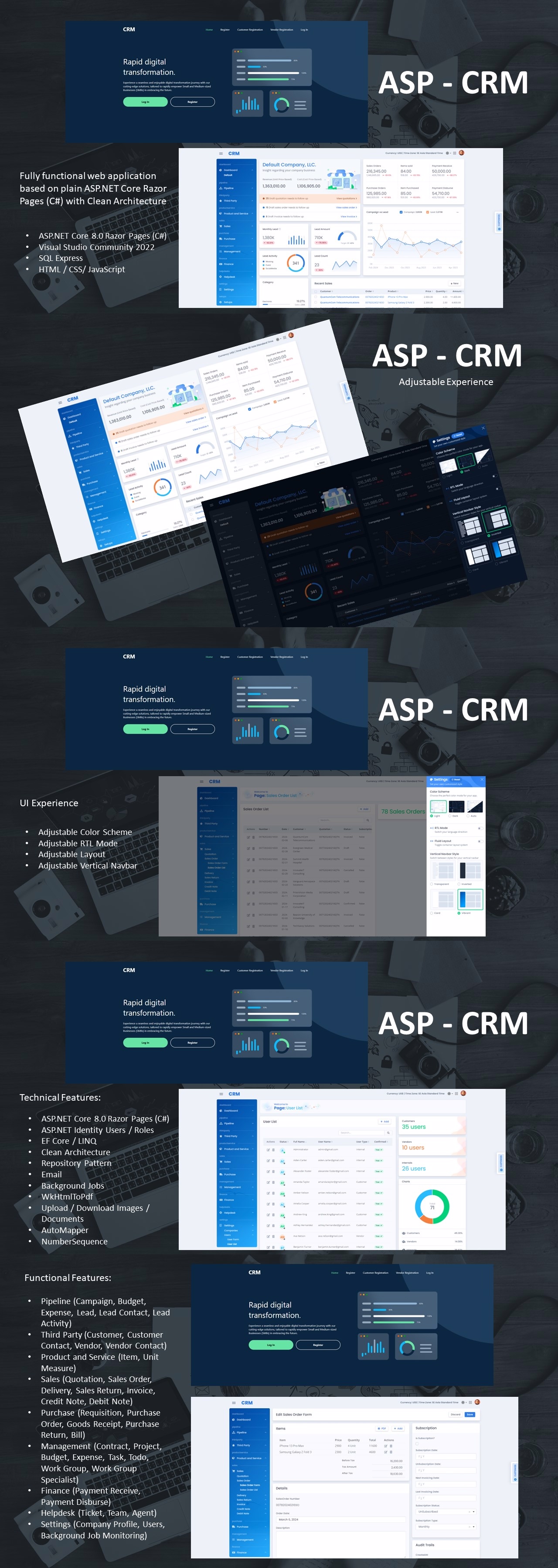 ASP CRM - ASP.NET Core 8.0 Razor Pages - C# - 1