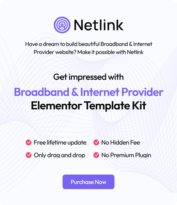 Netlink - Broadband & Internet Provider Elementor Template Kit - 1