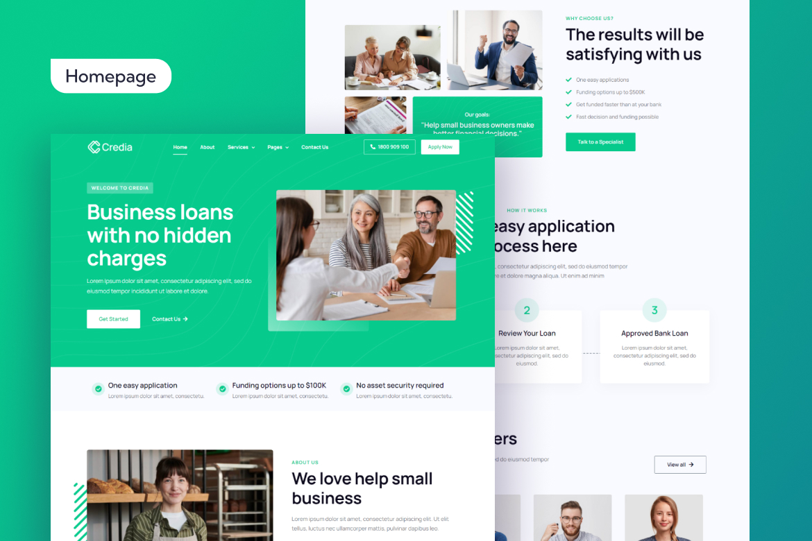 Credia | Banking & Business Loan Elementor Template Kit - 1