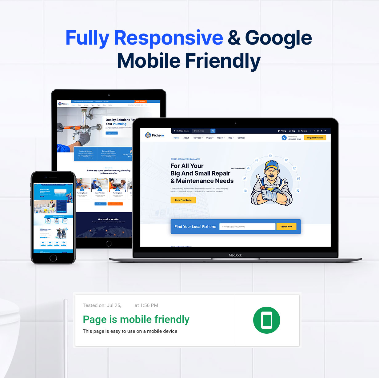 Fixhero - All In One Handyman & Repair Services WordPress Theme