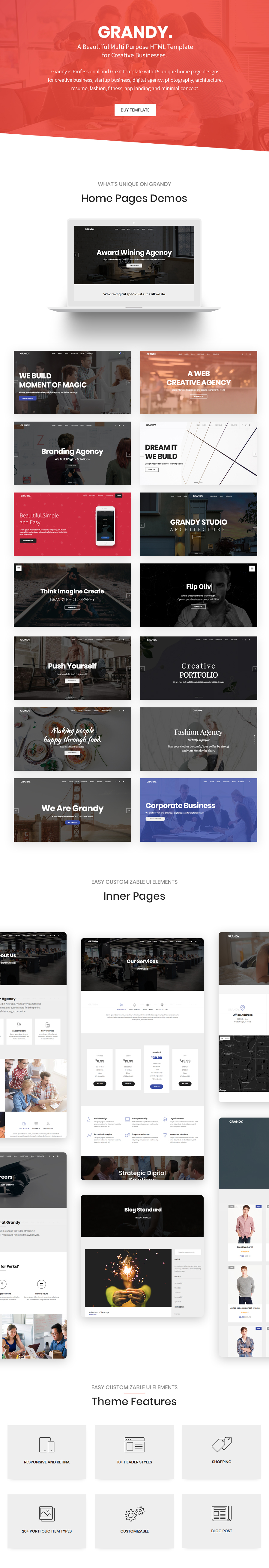 Grandy - Creative Multi Purpose Big HTML5 Template - 1