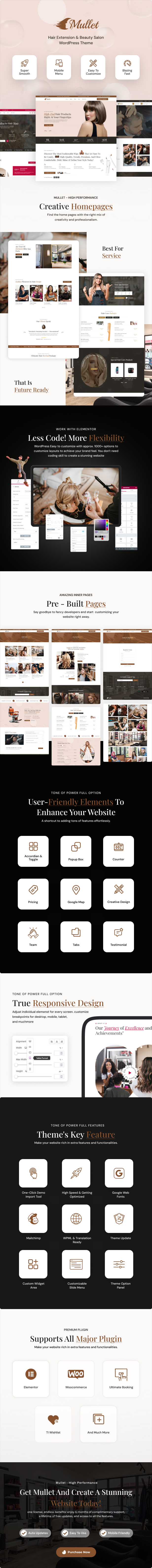 Mullet - Hair Extension & Beauty Salon WordPress Theme - 1