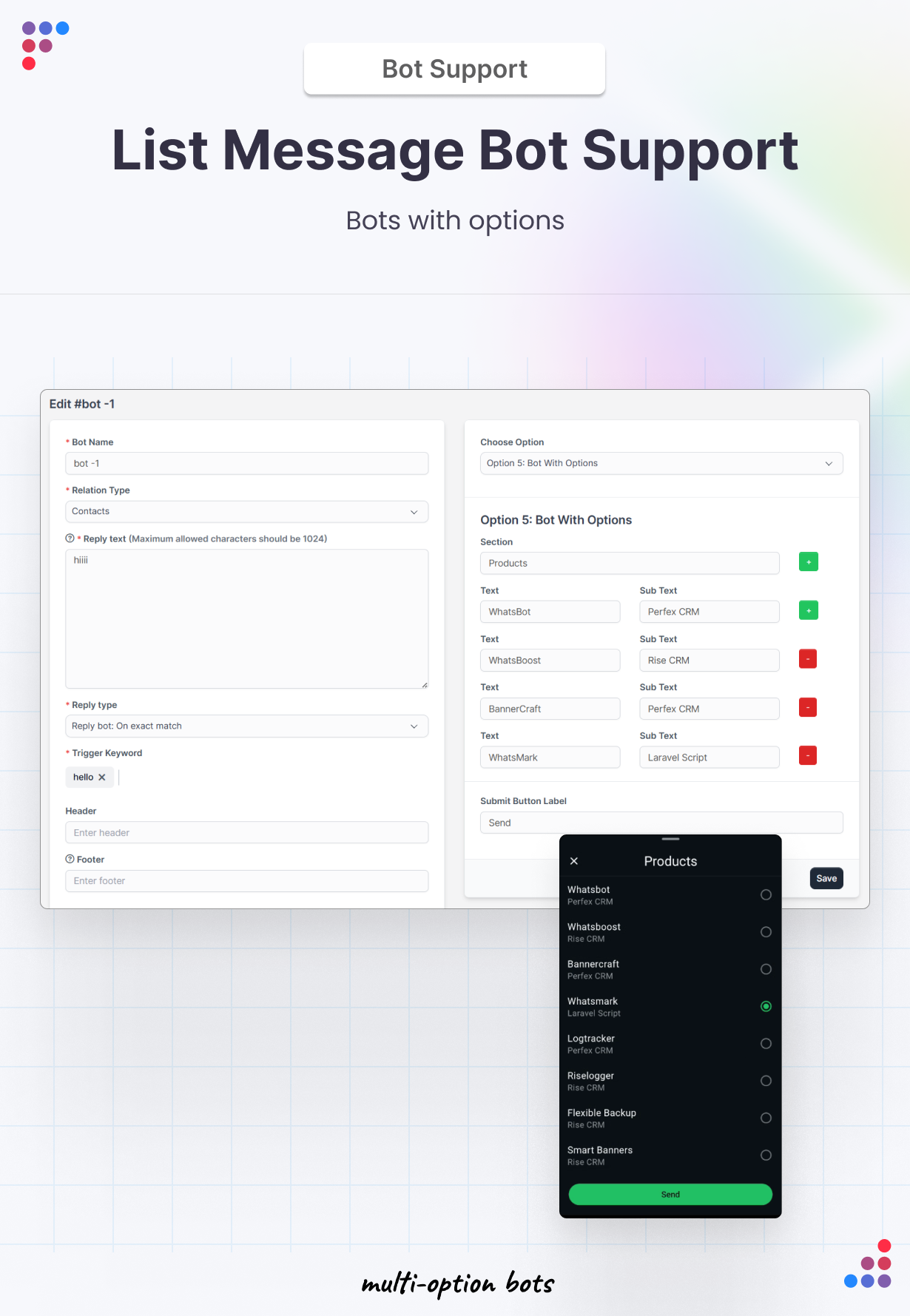 WhatsBot - WhatsApp Marketing, Bot, Chat & AI Personal Assistant Module for Perfex CRM - 3