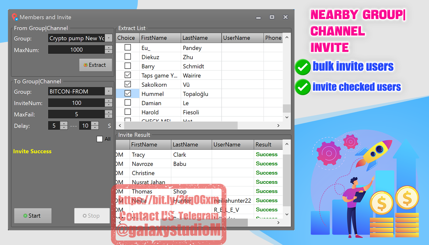 Telegram Nearby Users|Group|Channel Bulk Send | Extract |Invite