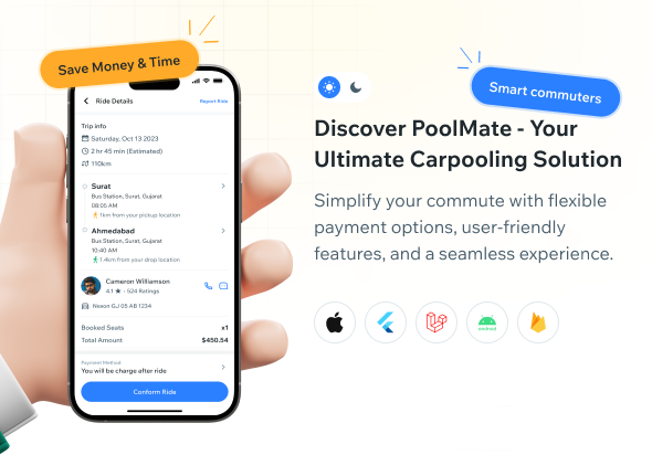 PoolMate | BlaBlaCar Clone | Complete Carpooling Solution in Flutter - 4