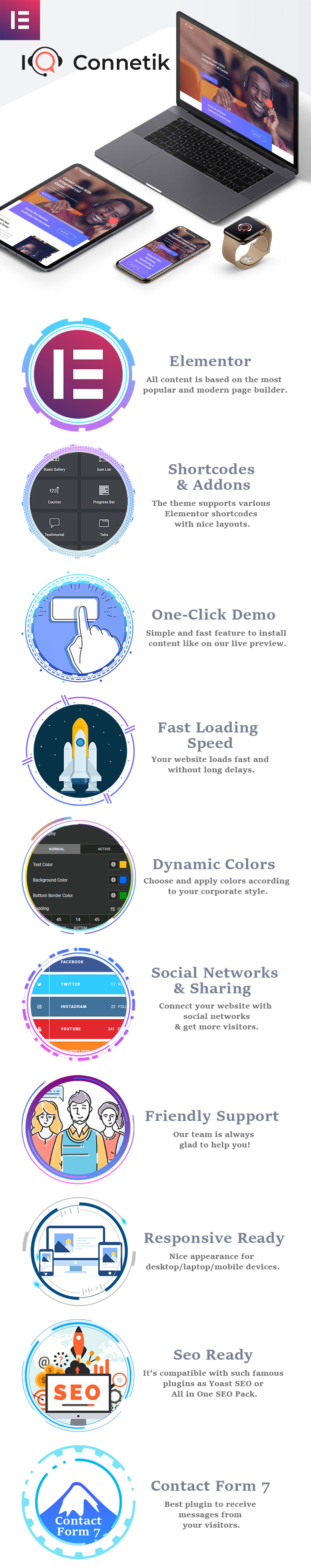 IQconnetik - Modern Call Center WordPress theme