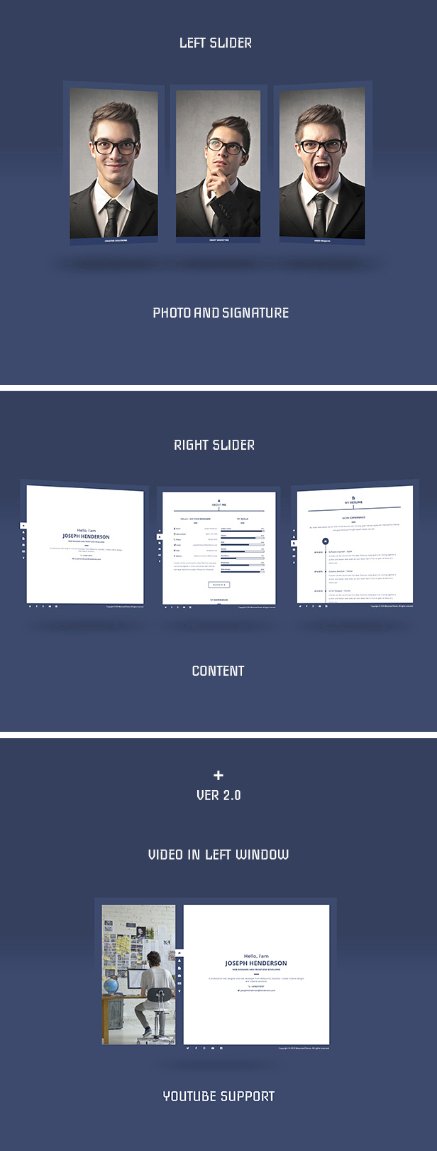 Henderson - vCard & Resume HTML5 Template - 3