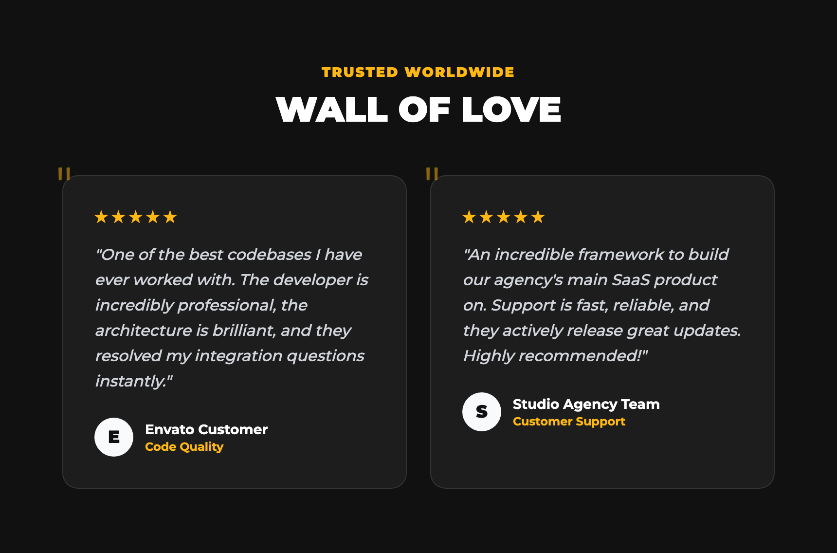Wall of Love Testimonials