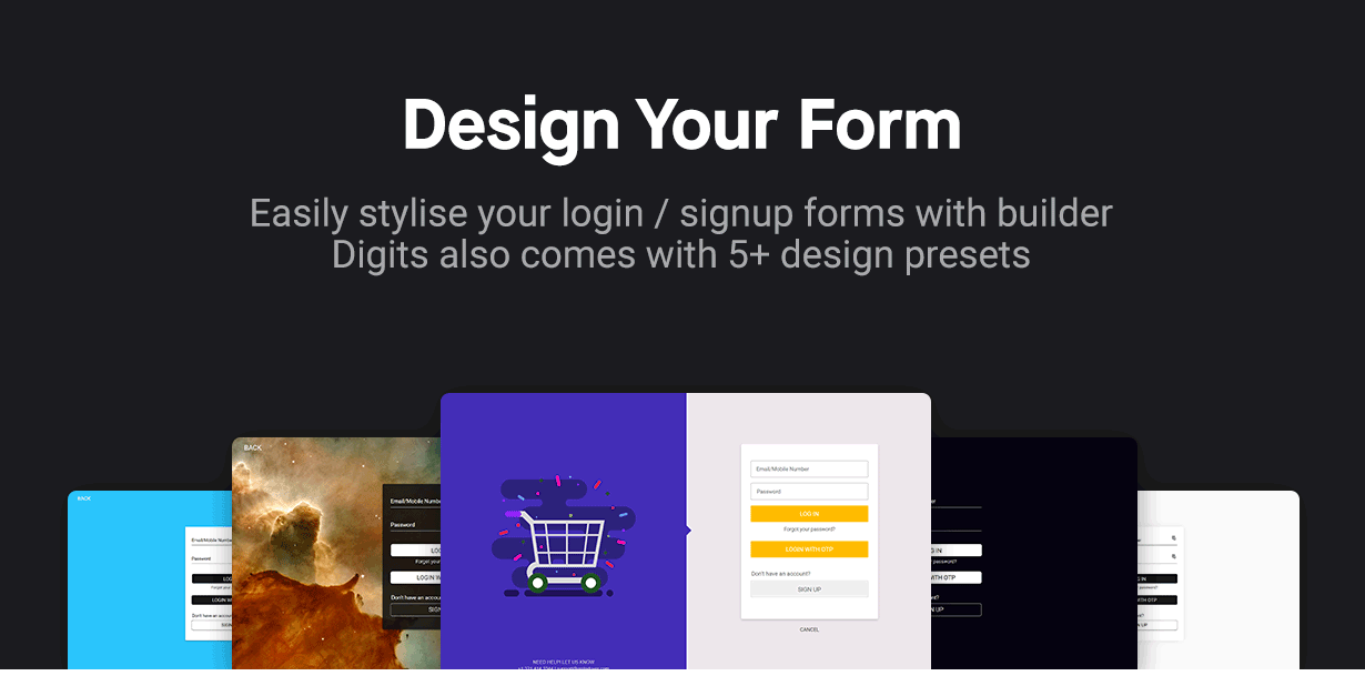 design your signup login form