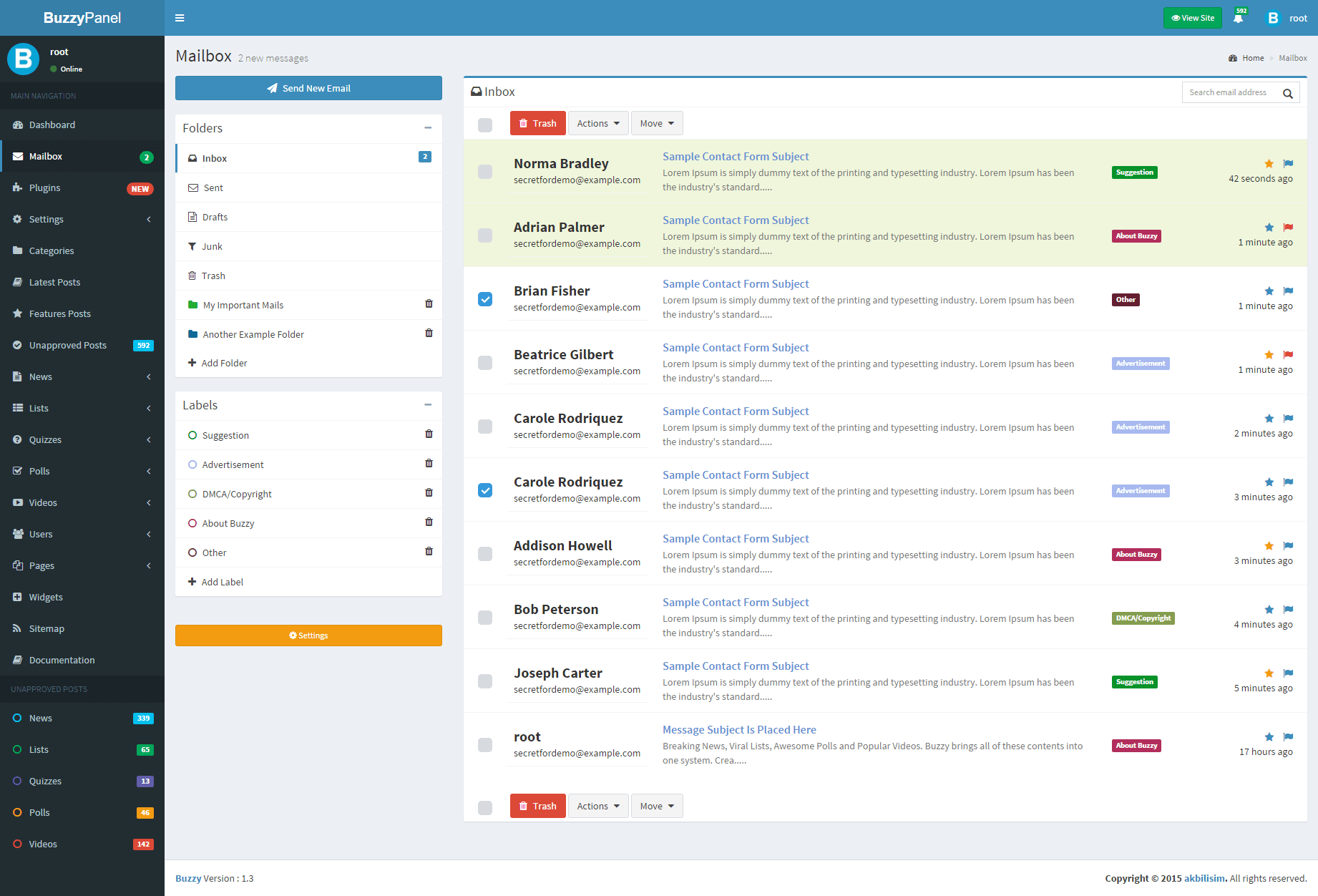Contact Plugin for Buzzy by akbilisim CodeCanyon