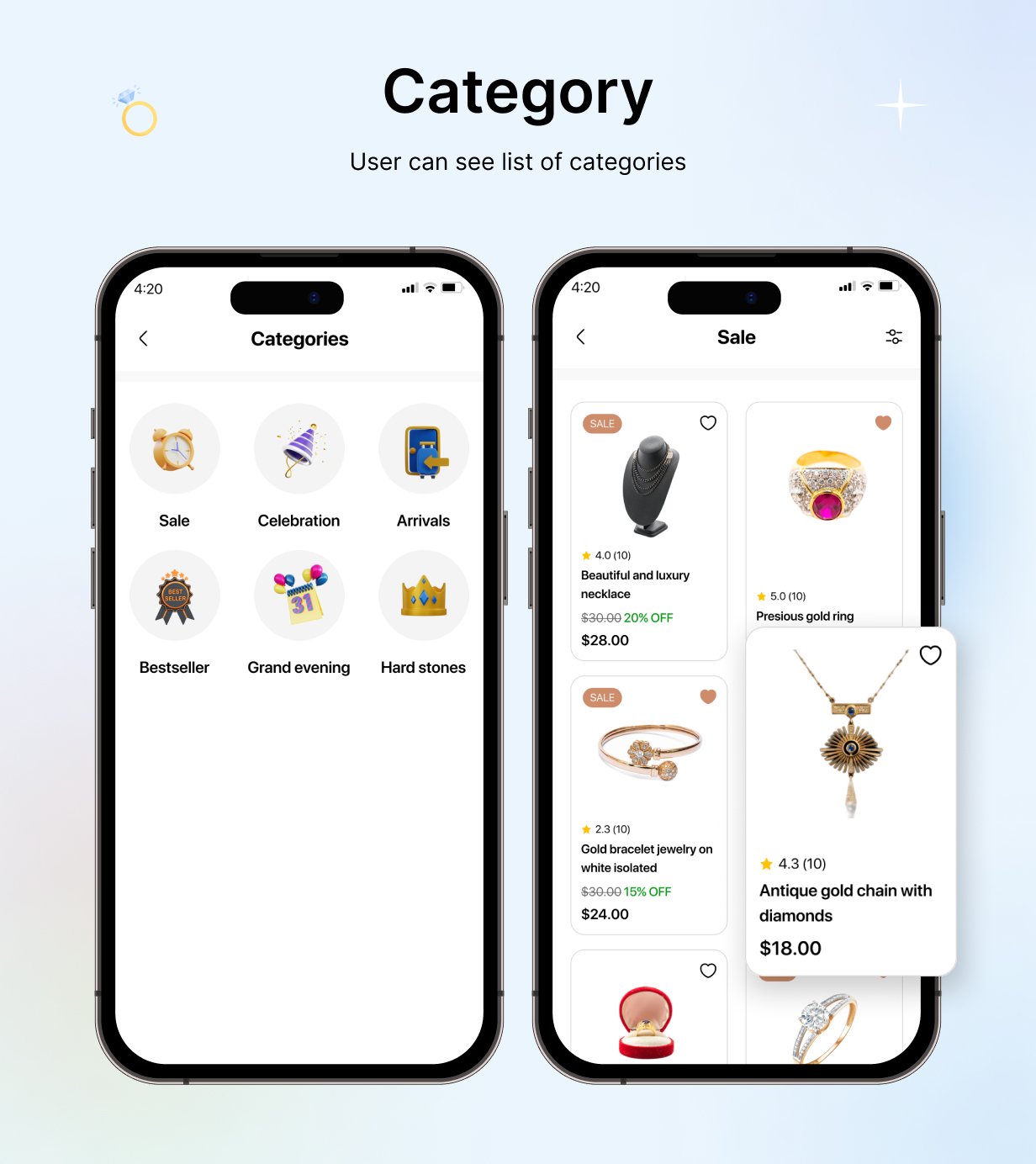 JewelLuxe E-commerce UI Template: Jewellery Shopping App in Flutter(Android, iOS) | OrnamentHub App - 10