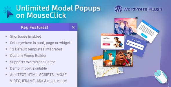 Unlimited Modal POPUPS on MouseClick - CodeCanyon Item for Sale