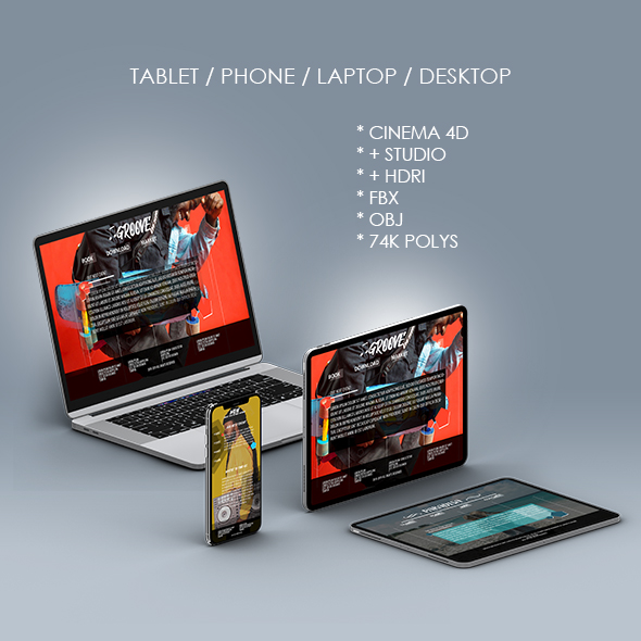 Macbook Pro 2021 3D Model for Element 3D & Cinema 4D - 2