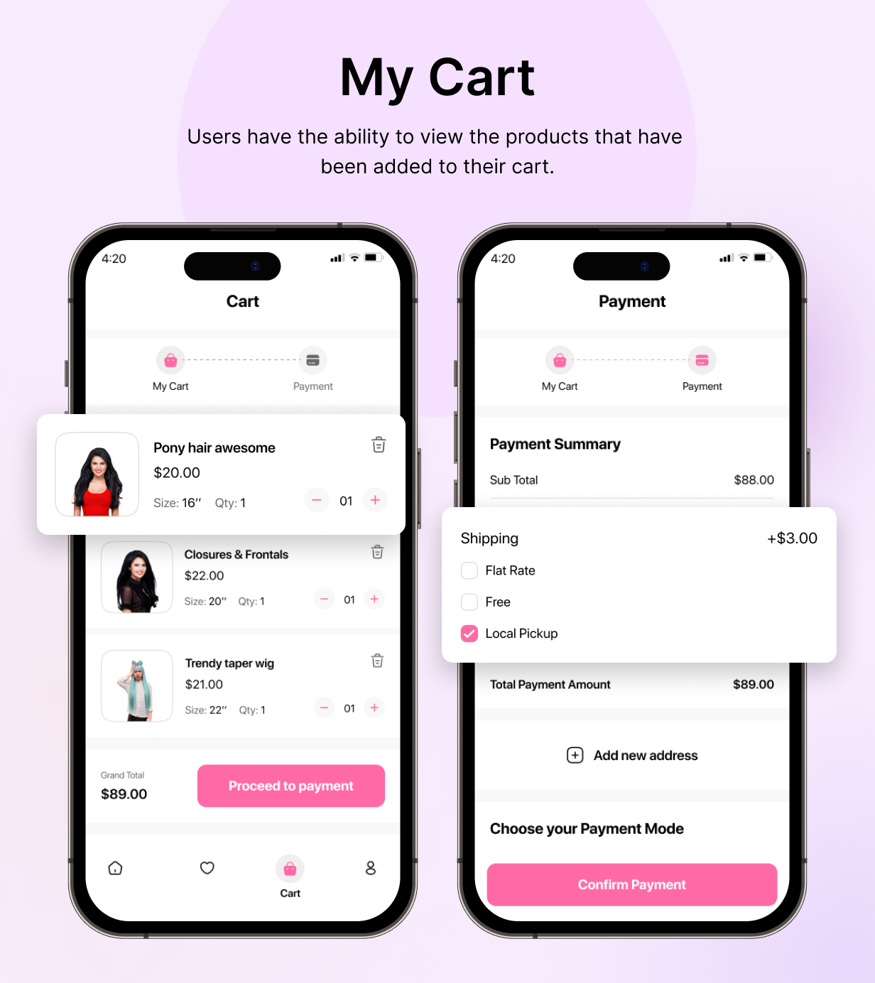 HairWigs Ecommerce UI Template: E-commerce app in Flutter(Android, iOS) App | HairHaven App - 10