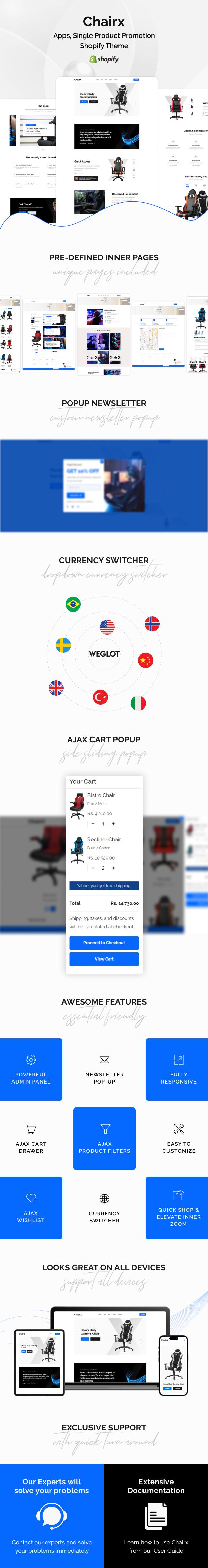 Chairx - Apps, Single Product Promotion Shopify Theme - 1
