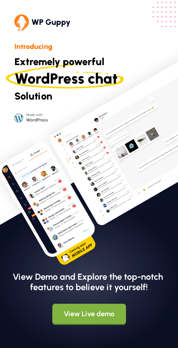 WP Guppy Pro - A live chat plugin for WordPress, WooCommerce and BuddyPress - 9