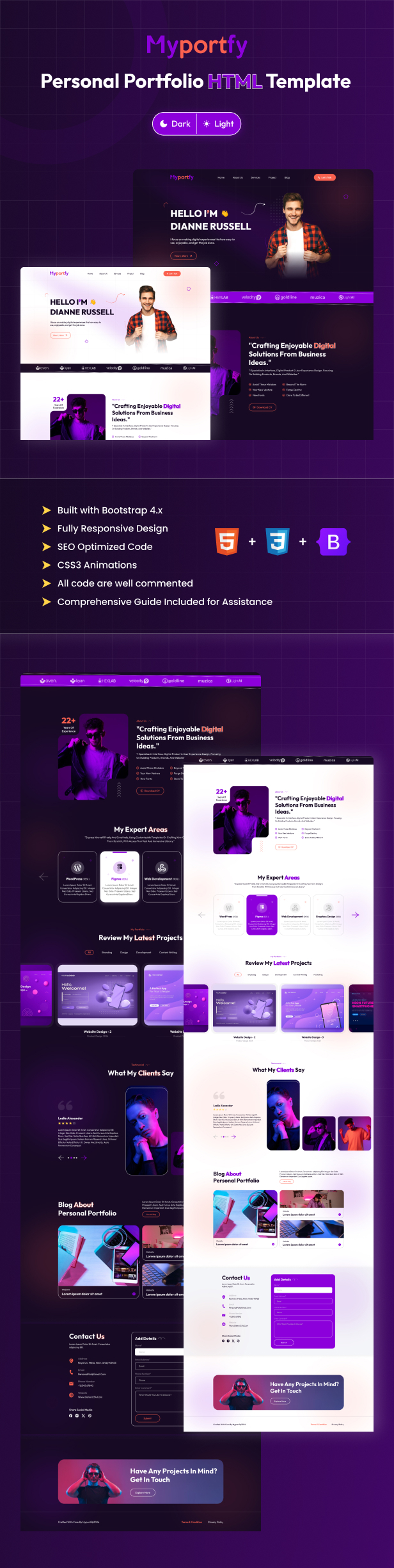 Myportfy - Personal Portfolio Website HTML Template - 1