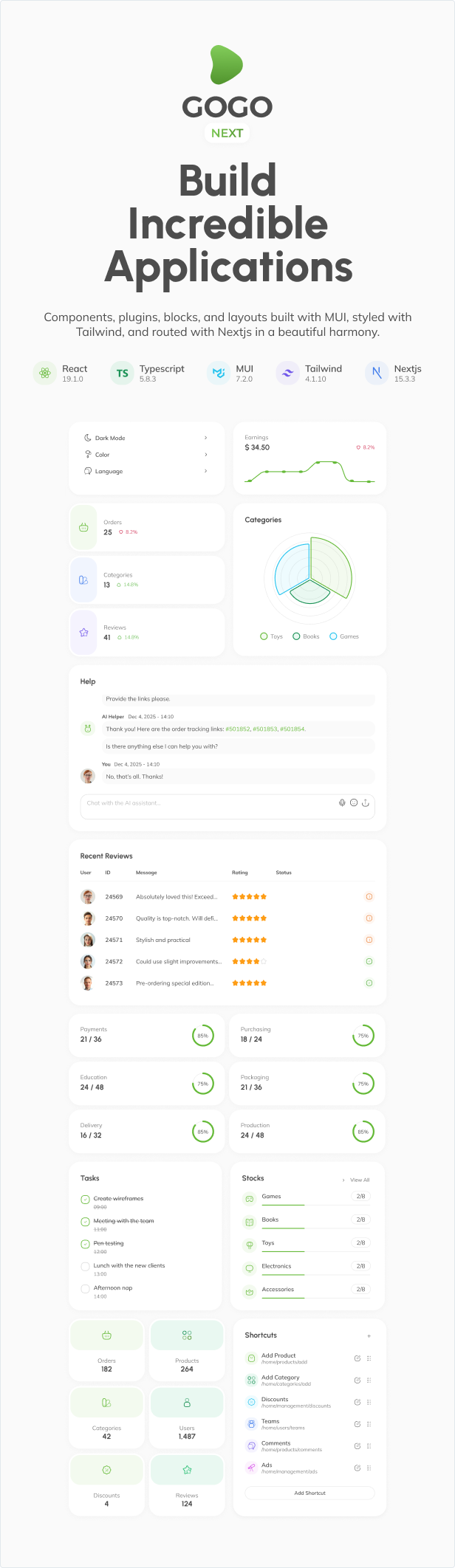 Gogo - Next React Typescript MUI Tailwind Admin Template - 2