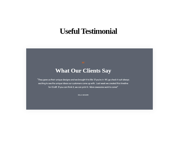 Useful Testimonial