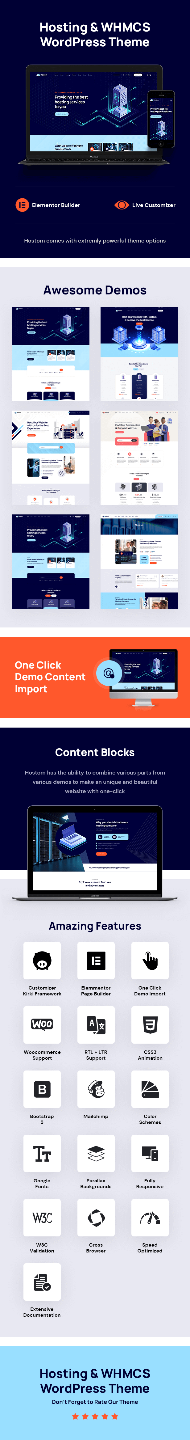 Hostom - Web Hosting & WHMCS WordPress Theme