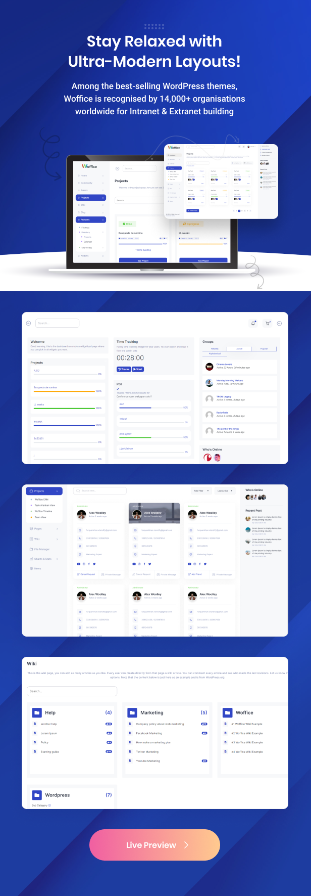 Woffice - Intranet, Extranet & Project Management WordPress Theme - 4