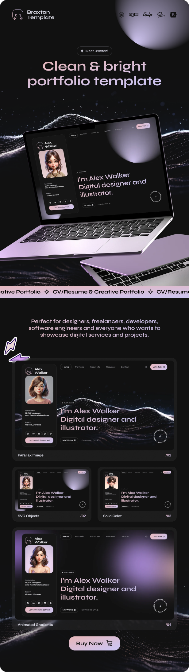 Braxton - Personal Portfolio & Resume HTML Template