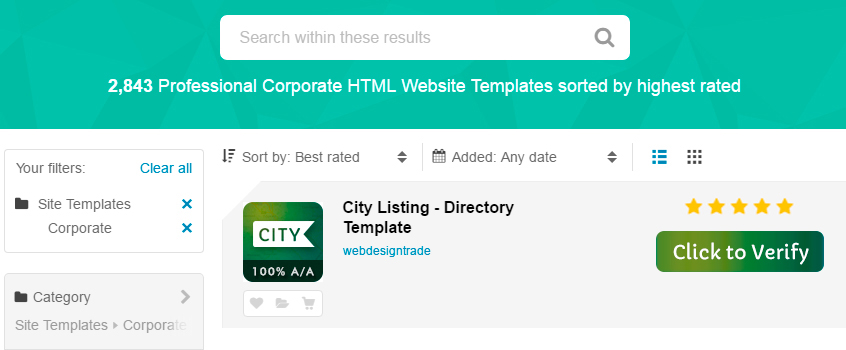 City Listing - Directory Template