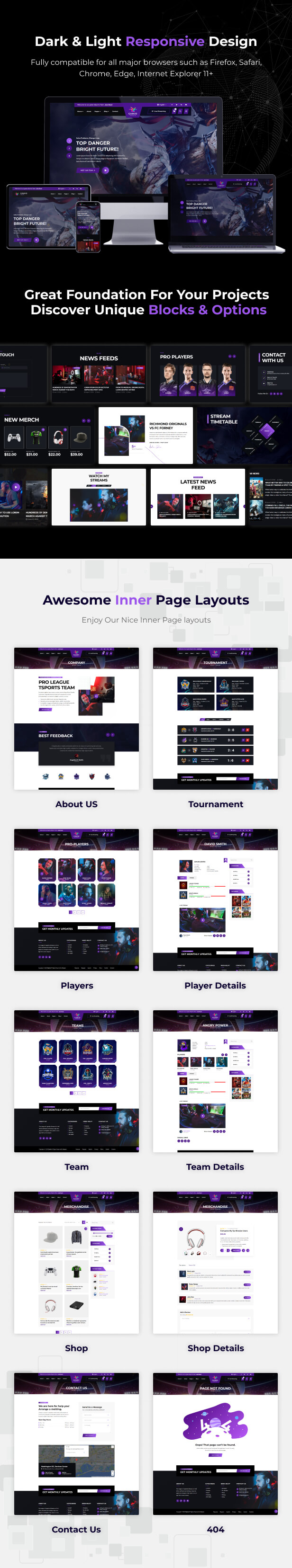 Gamio - eSports and Gaming HTML Template