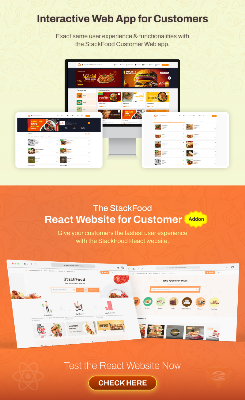 StackFood multi restaurant food delivery app source code by 6amtech