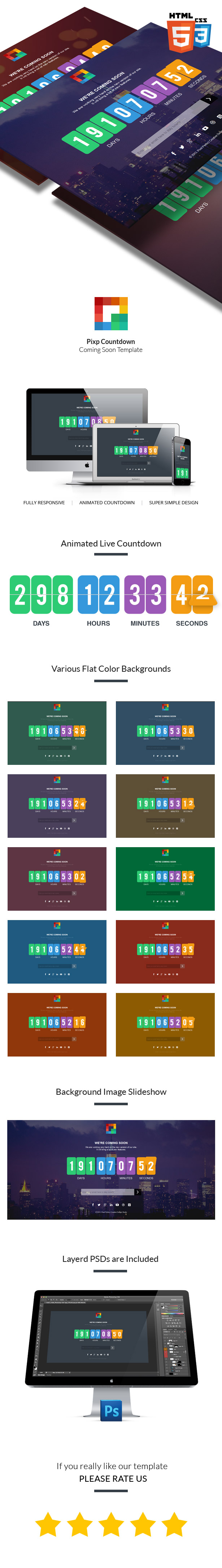 Pixp Countdown - Coming Soon Template - 1