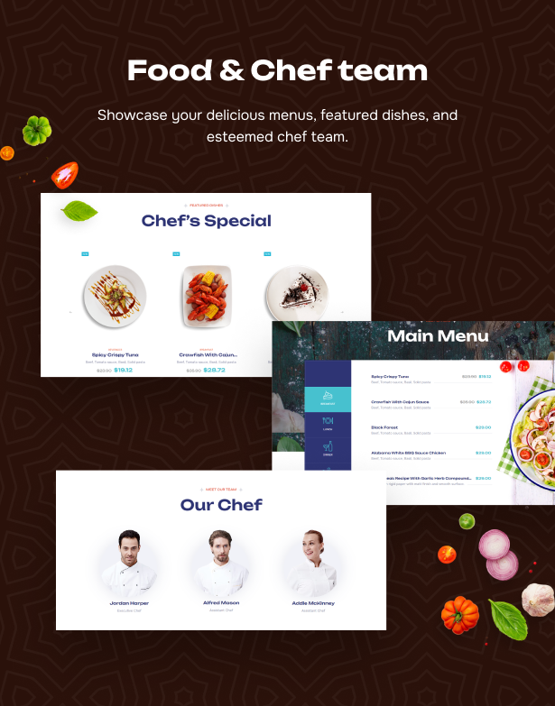 Complete solution to introduce your food and chef team