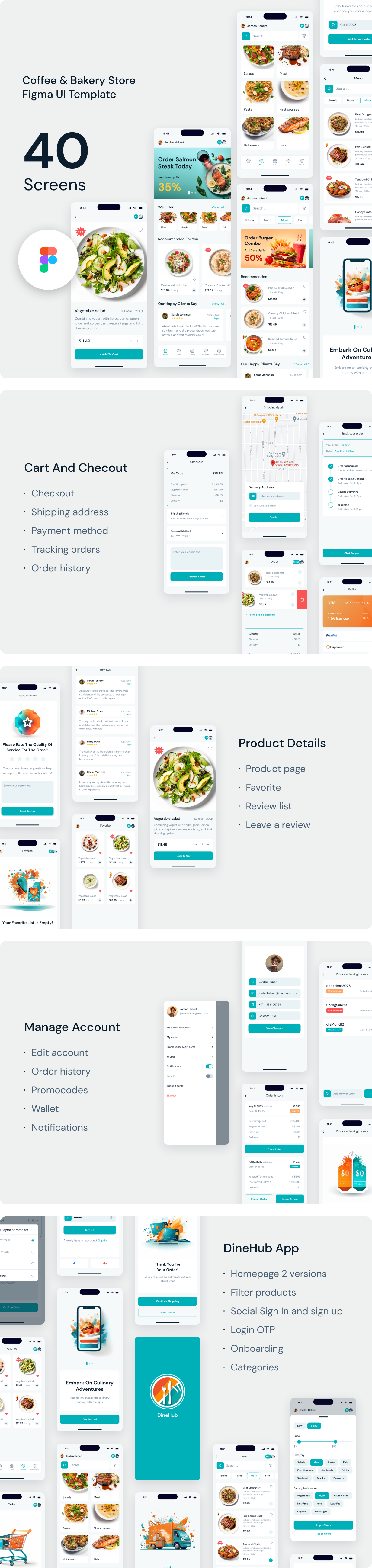 DineHub - Restaurant Food Delivery Figma UI Template - 5