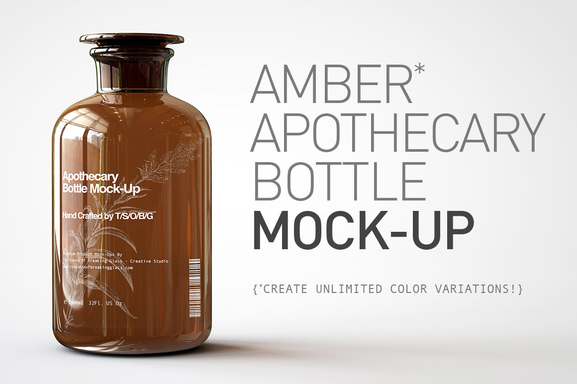 Apothecary Bottle - Miron Glas Violette Mock-Up 1